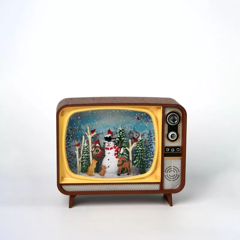 TV Retro Krismas Snowman Snow Globe