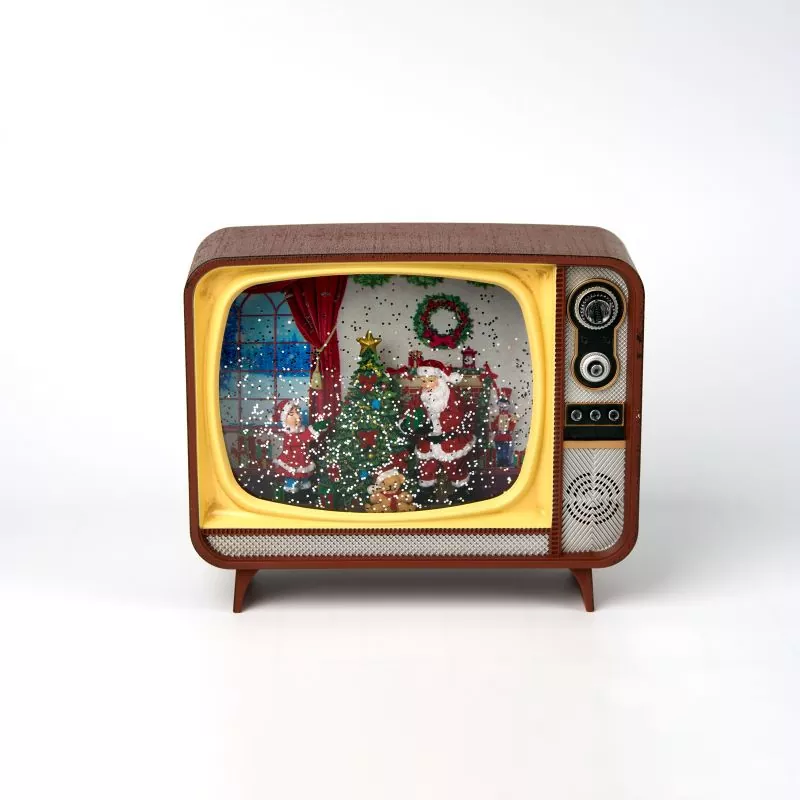 TV Retro Santa Claus Snow Globe